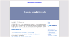 Desktop Screenshot of blog.netakademiet.dk